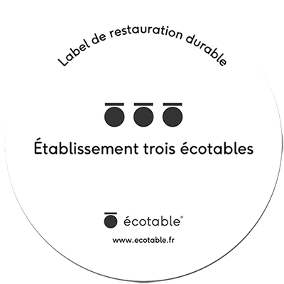 label de restauration durable, établissement trois macarons écotables traiteur engagé