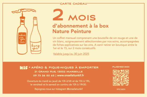 Carte Cadeau pour 2 mois d'abonnement à la box Nature Peinture