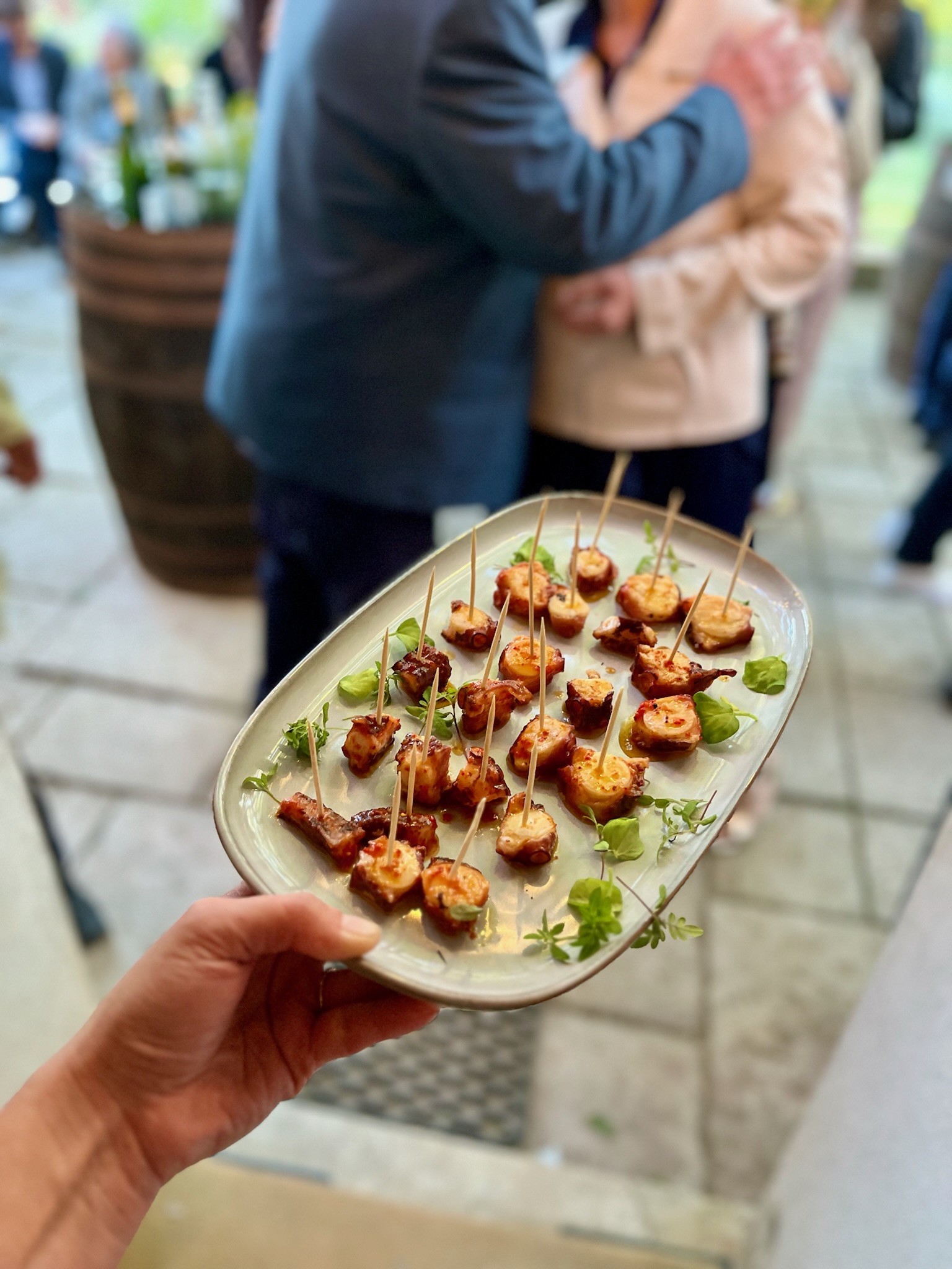Poulpe mariné au citron et piment d'espelette lors d'une prestation traiteur de mariage